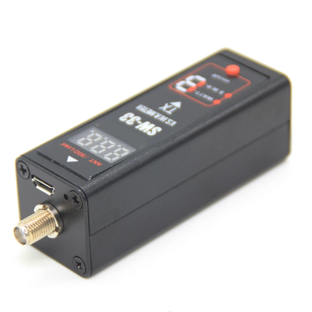 A10I SW-33 미니 전력 SWR 미터 VHF/UHF 100MHz-520MHz 양방향 라디오 안테나 테스터 카운터 US 플러그 용 휴대용 테스터