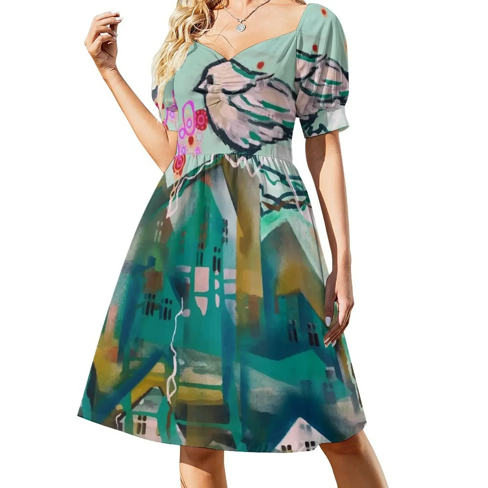thumbnail image 1 of Vestido sin mangas city bird II vestido de verano para mujer vestido de verano para mujer, 1 of 7