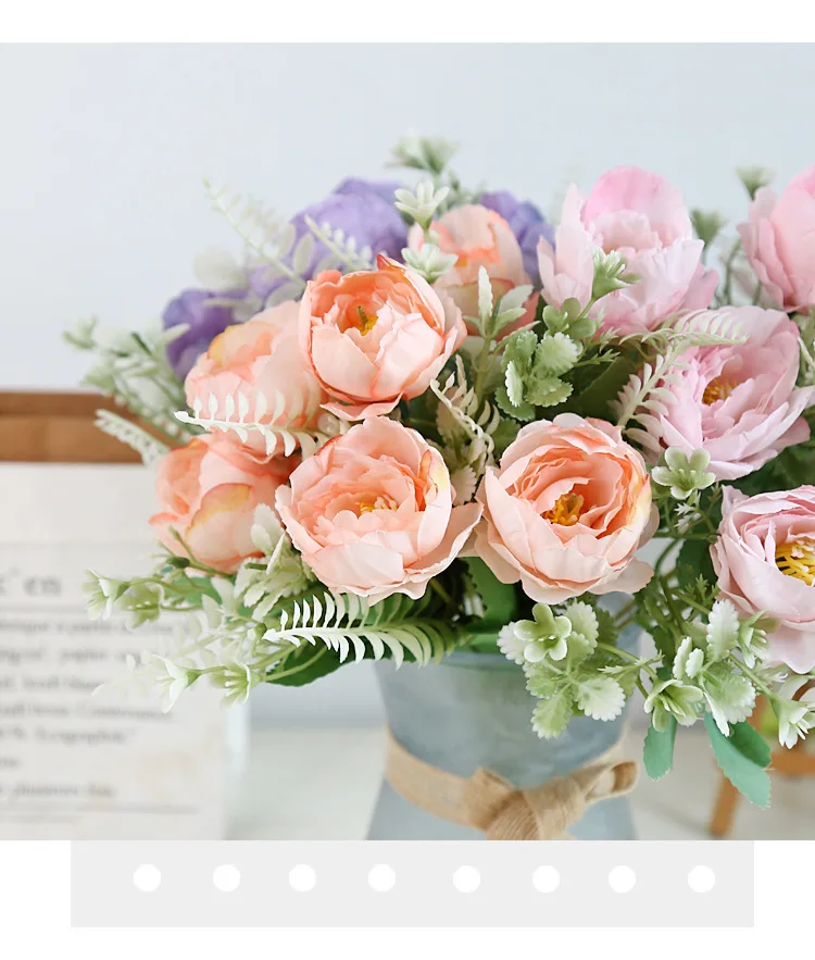 30cm 6 große Köpfe Pfingstrose Rose rosa künstliche Blumen Seide gefälschte Blume Flores für DIY Hausgarten Braut Hochzeit Home Dekoration – Detail 5