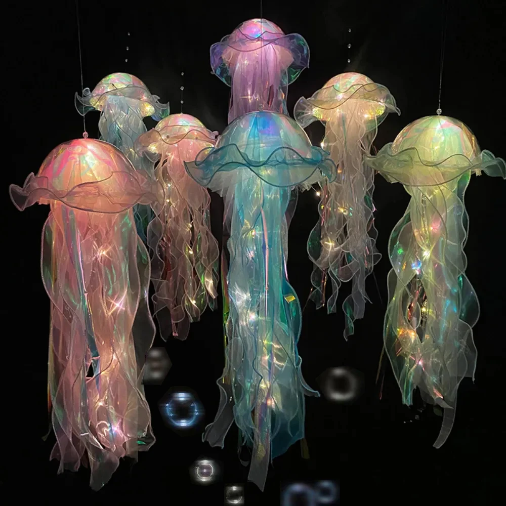 

1PC Jellyfish Lamp Portable Flower Lantern Girl Gift Bedroom Decorative Atmosphere Light Novelty Christams Decoration Night Lamp