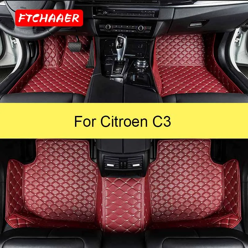 Ftchaaer Car Floor Mats For Citroen C3 Foot Coche Accessories Carpets
