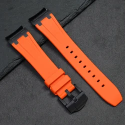 Luxury Silicone Rubber Bracelet - Galaxy Watch 6 40 44 (Black orange)