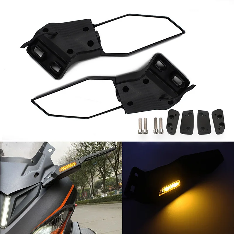 

Мотоциклетное зеркало, регулируемая вращающаяся Светодиодная лампа для зеркала заднего вида, сигнальная лампа для зеркала поворота для Yamaha Kawasaki Ninja Honda Ducati