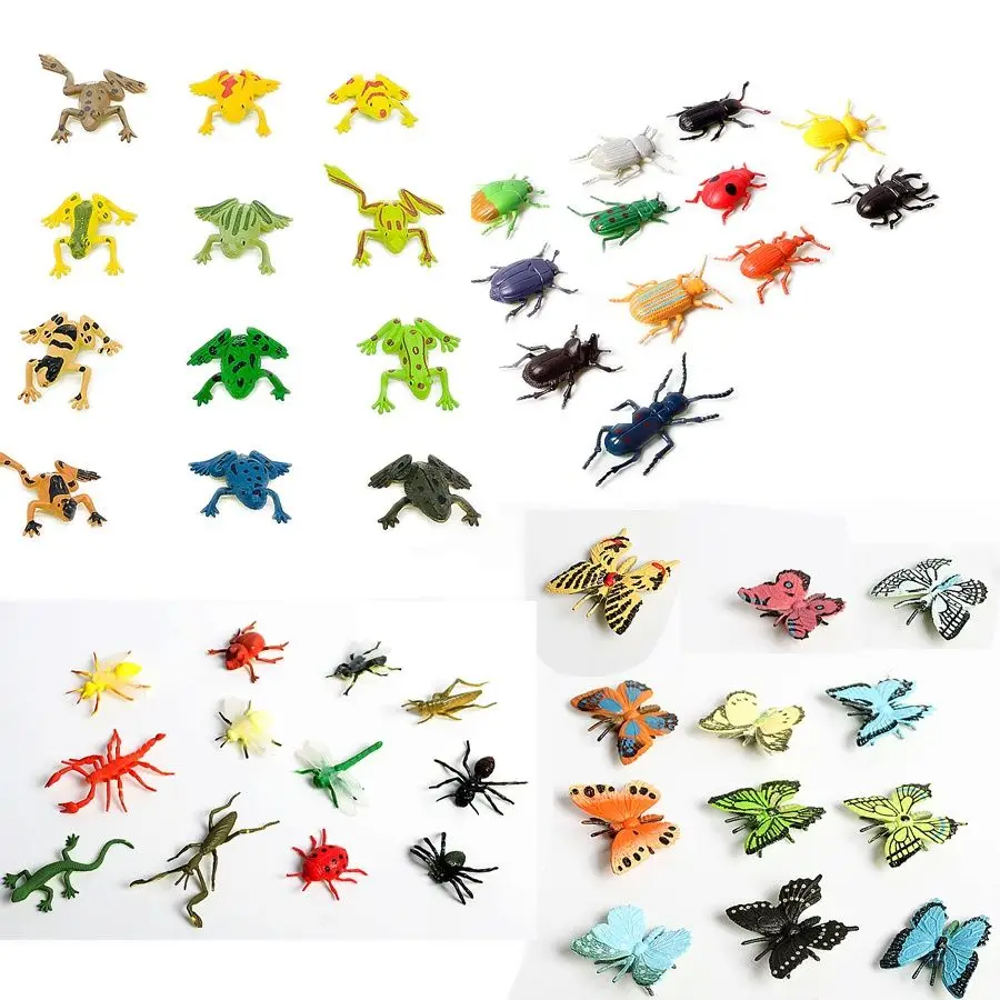 Set Di 3 Cicli Di Vita Insetti – Farfalla, Rana, Coccinella – Modelli Educativi In Plastica Per Bambini