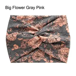 Luxurious Twisted Head Wraps for Women - Extra Large, Thick, and Stylish Hair Accessory (Big Flower Gray Pink)