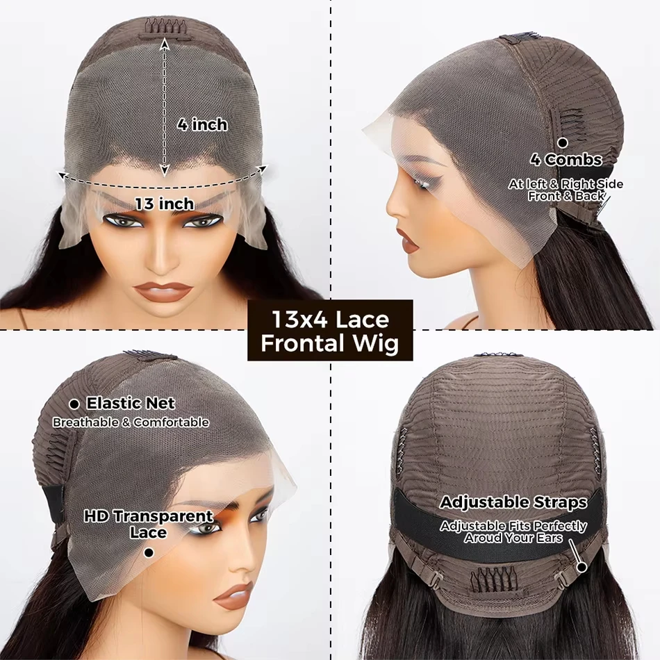 Close-up of hair strands showing straight, silky finish