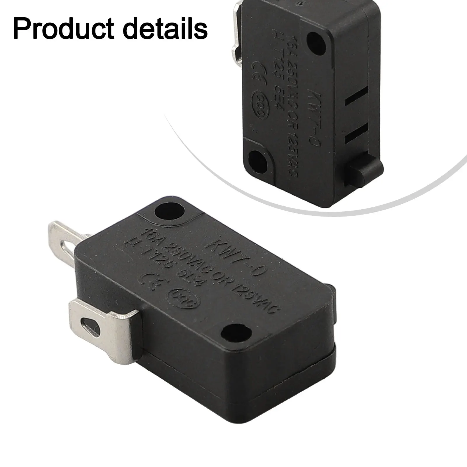 Mikro-Endschalter Ersatz KW7-0 16A Kleiner Schalter für Heißluftfritteuse Mikrowellenherd ﻿ Waschmaschine Elektroherd – Detail 4