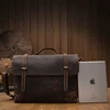 Handmade Crazy Horse Leather Shoulder Bag For Men Genuine Leather Cross body Bag Vintage Briefcase Cowhide Office Messenger Bag 5