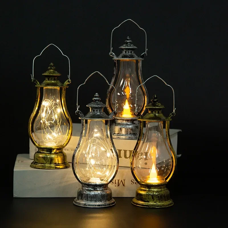 Oil Lamp Led Retro Small Multicolor Interior Decorative Desk Portable Wind Candle Kerosene Lights