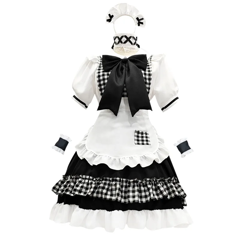 Kawaii Cosplay Maid Outfit Pink Blue Alice Costume Halloween Anime Lolita Role Play Theme Party Long Sleeve Cute Sweet Dress