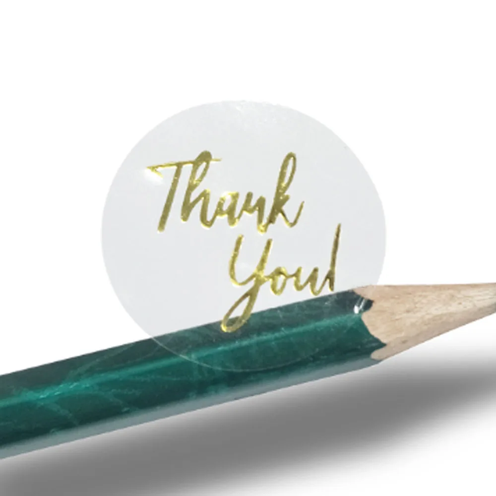 Thank you stickers 500 Pcs gold foil 'Thank You' stickers for small business gift seal shipping labels envelope decoration
