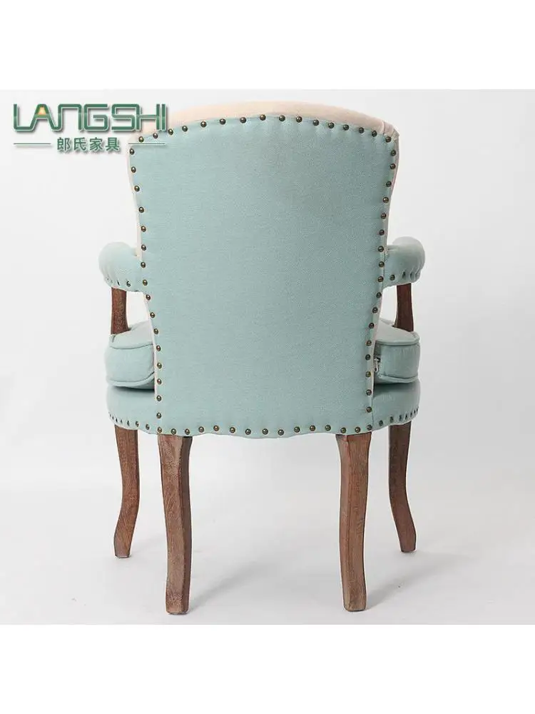 American Single Leisure Chair European Solid Wood Used Dining Chair Dining Bedroom Computer Cafe
