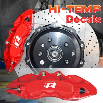 골프 R 브레이크 켈리퍼 내열성 비닐 스티커, 자동차 데칼 스타일링 방수, 6 개