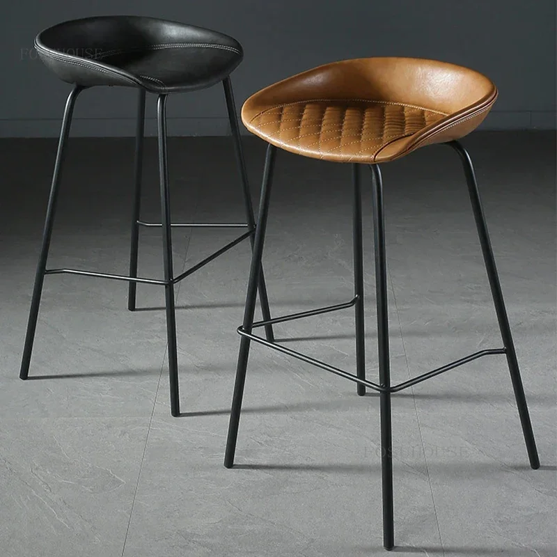 Nordic Light Luxury Bar Chairs Retro Industrial Style Bar Stools Living Room Home Creativity High Chair Kitchen Counter Stool W