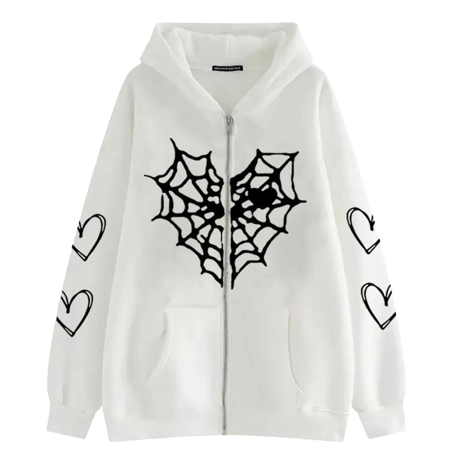 

Mens And Womens Zip Up Hoodies Vintage Print Zip Up Top Sweatshirt Cape