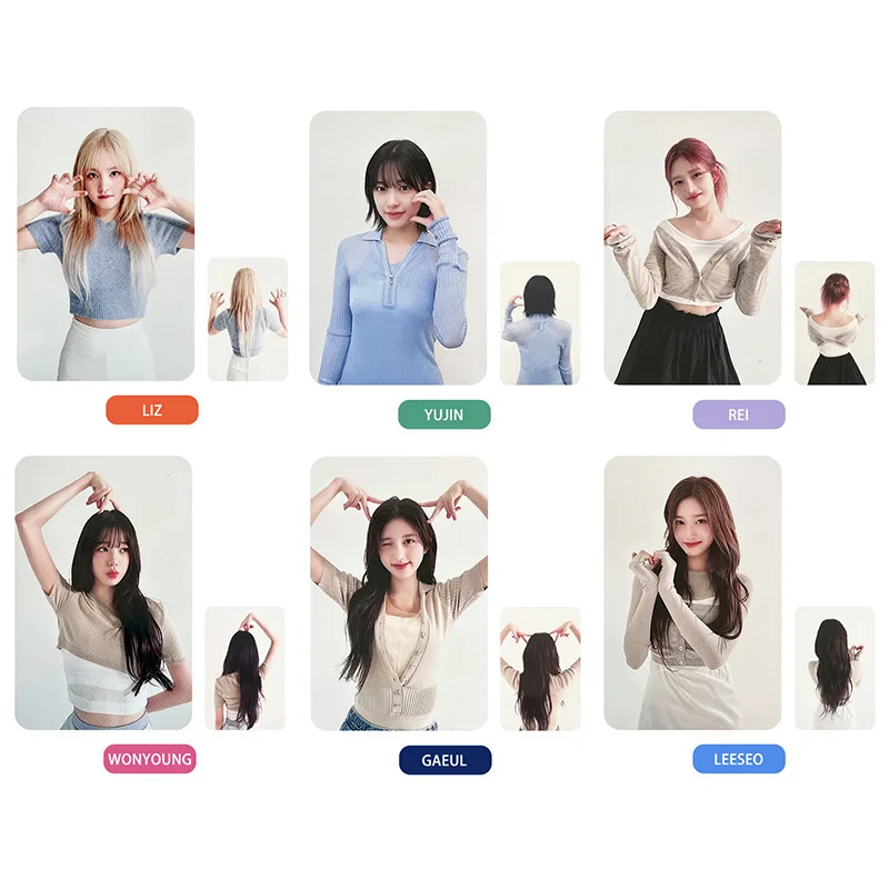 

6PC KPOP IVE I'VE MINE Album Starship Card LOMO Card Wonyoung Glasses Round LIZ Rei Leeseo Eleven Girl Group Photo Card Postcard