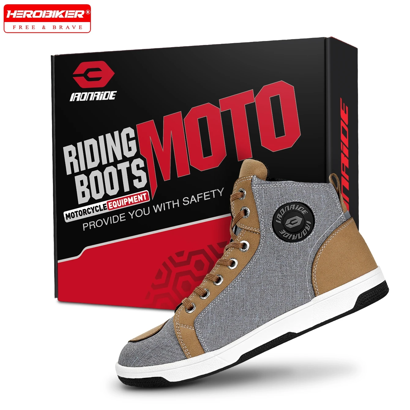 Men Motorcycle boots Motorcycle Rider Protective Boots Casual Breathable Sports Shoes Microfiber Shoes