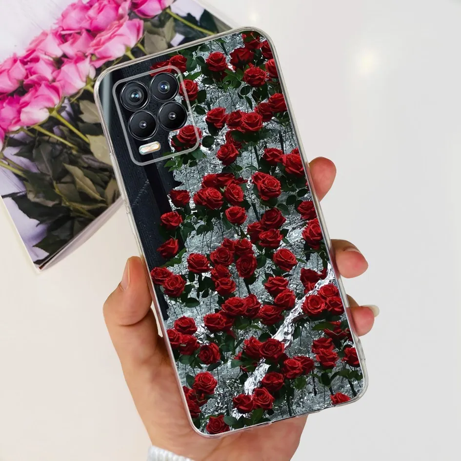 Fashion Flower Love Heart Soft Silicone Clear Phone Case Cover