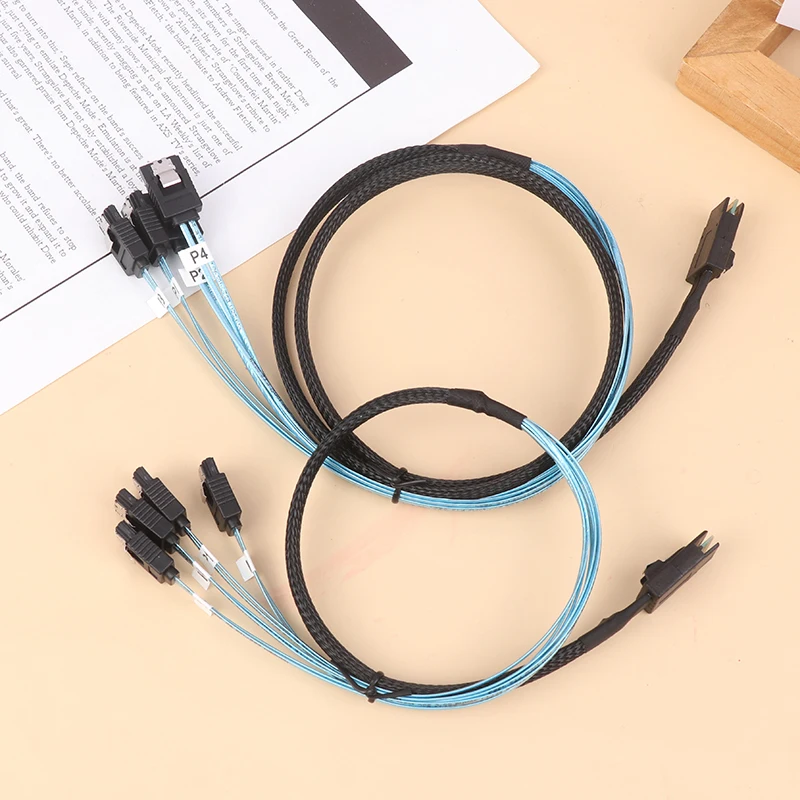 

Новый Кабель SAS SATA Mini-SAS SFF-8087 к 4 SATA Cable 7Pin Cable 12Gbps