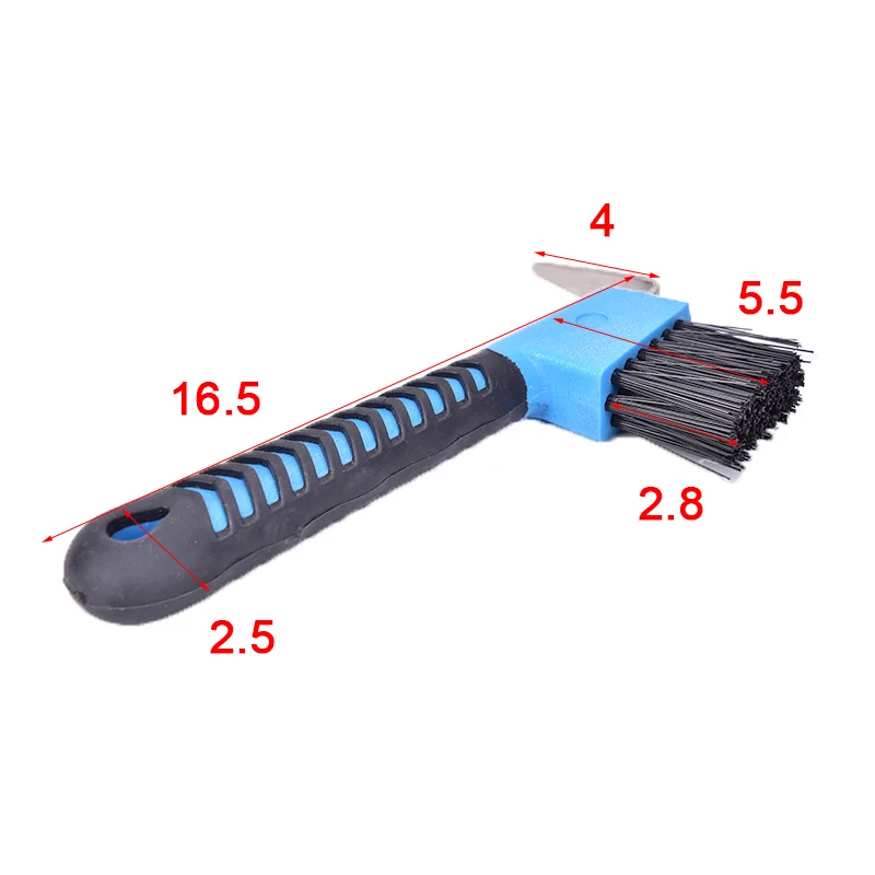 1pc Dual Use Anti-Slip Soft Grip Hoof Pick Rubber With Brush Cleaning Tools Horse Grooming Tools Durable - Random Color 2