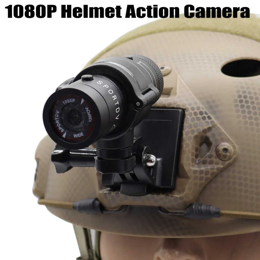 Caméra Casque Tactique 1080P HD Sport pour Chasse Airsoft CS