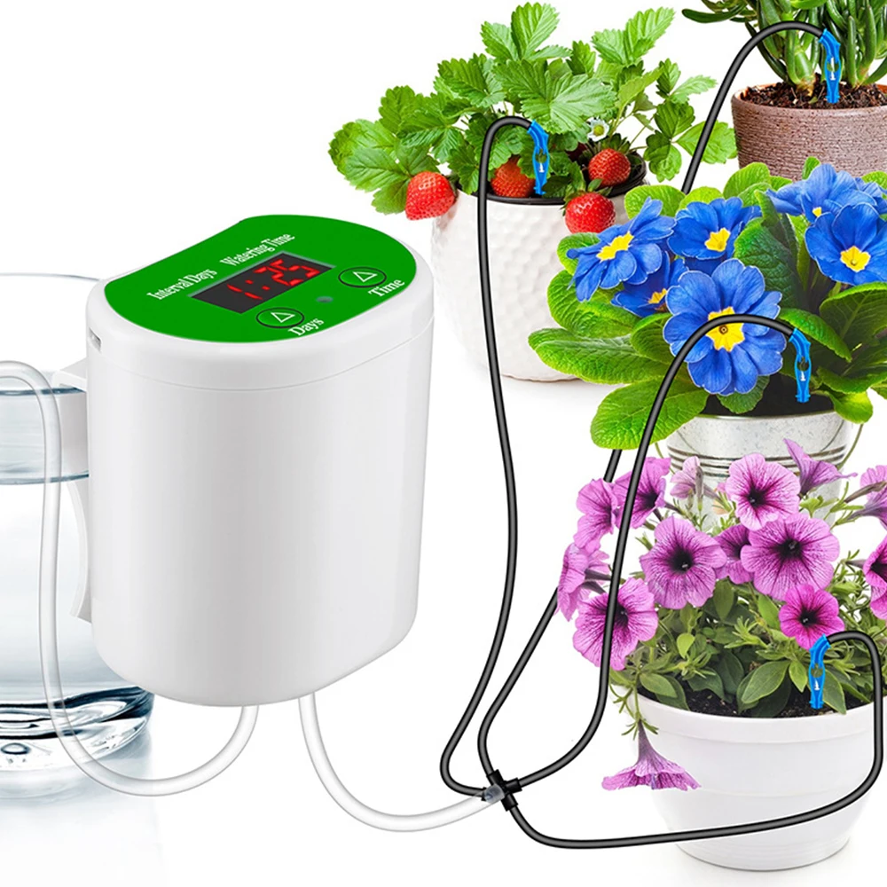 Garden Drip Irrigation Device Pump Controller Timer System Solar Energy