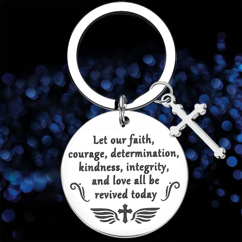 

Cute Inspirational Keychain Religious Key Chain Pendant Daughter Son Family Freinds Encouragement Gift