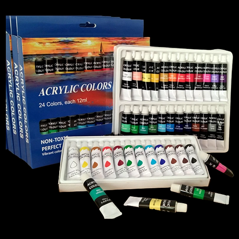 12/24Colors Acrylic Paint Tube Acrylic Paint Set A Craft Paradise