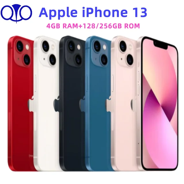 Unlocked Original Apple iPhone 13 6.1" 4GB RAM 128/256GB ROM A15 Bionic IOS Face ID NFC 5G Cellphone 95% New