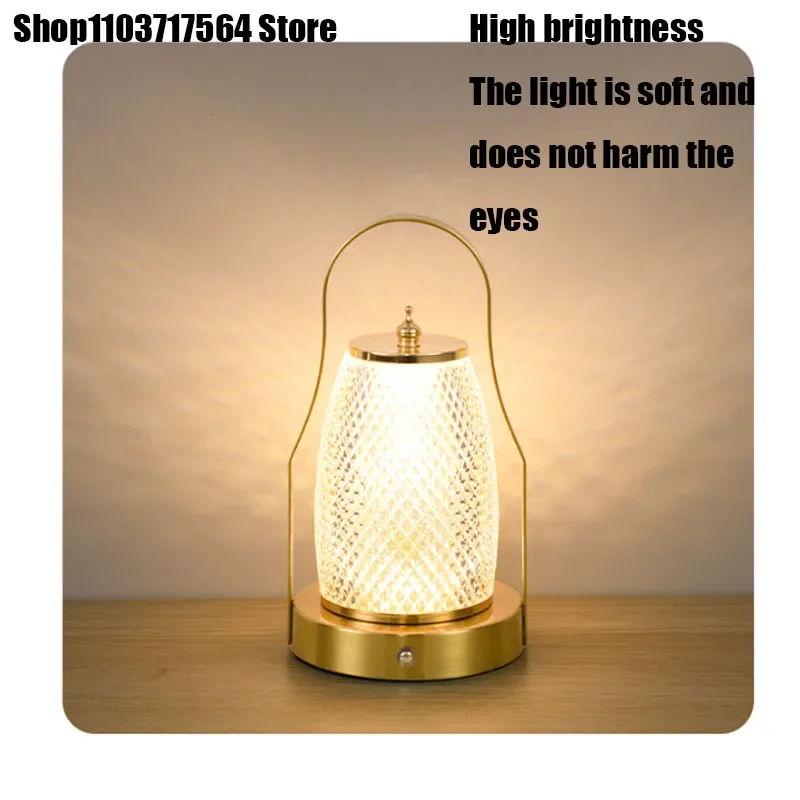 

Cross-border explosive led table lamp simple retro cafe atmosphere light table light touch usb rechargeable wine Bar lamp