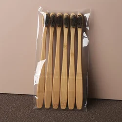 Eco - Friendly Bamboo Toothbrush Set - Soft Bristle Wooden Oral Care (6pcs)