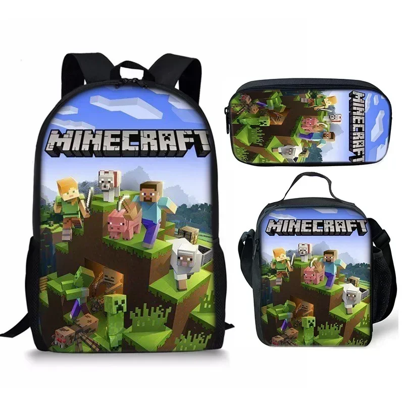 Description Picture 5 of itemMicrosofted Minecraft Schoolbag Primary School Student Backpack Children's Schoolbag Large Capacity Anime Cartoon Backpack