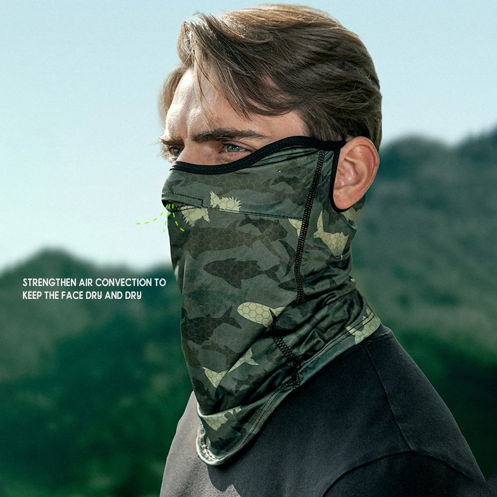 Printed Sun Protection Ear Hanging Mask Personalized Face Protective Cover For Hiking Climbing