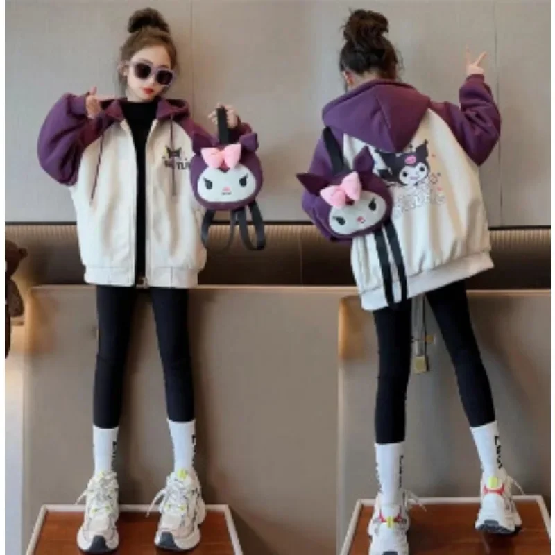 

Платье Sanrio Kuromi, Детская осенняя одежда, 2023, толстовки с капюшоном, топы для девочек, для мамы и детей, одежда для малышей, милые аниме предметы, милые осенние подарки