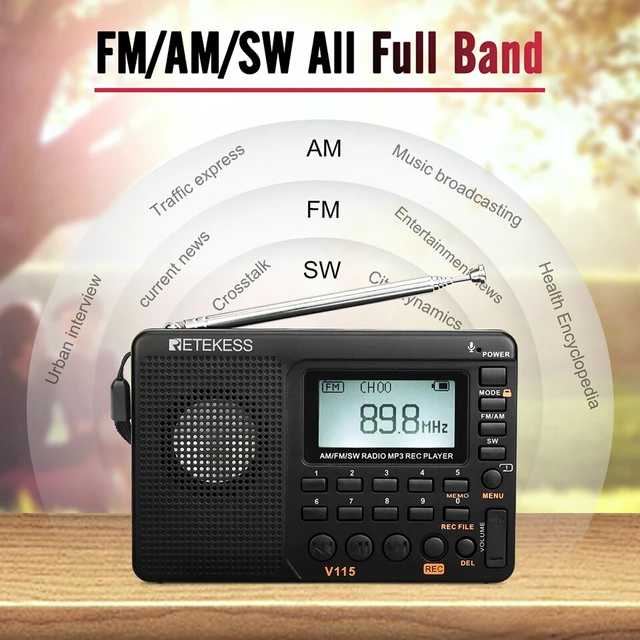 Retekess Tr110 Radios Portatil Am Fm Recargable Receptor Radio Multibanda  Cb Banda Aerea Onda Corta Ssb Todas Las Olas Banda Completa Jamon Receptor  De Radio Mw Sw Lsb Vhf Uhf - Radios 