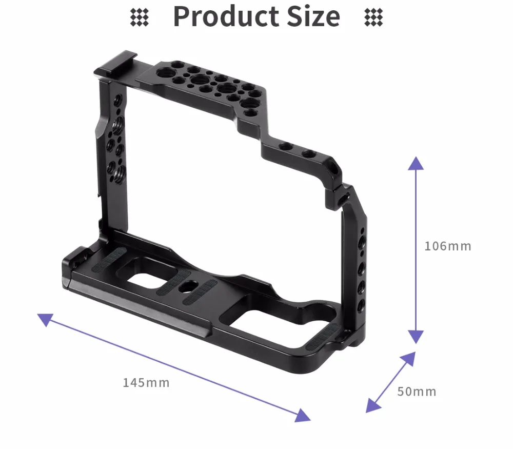 Description Picture 2 of itemX-T3 Camera Cage Video Cage for Fujifilm X-T3 XT3 / XT2 X-T2 DSLR Tripod Stabilizer Rig Protective Case Double Hot Shoe Bracket