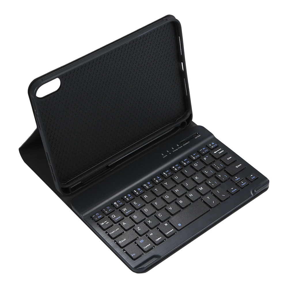 Detachable BT Keyboard Protective Case Slim and Portable Stable Support with Pen Slot Compatible with iPad mini6 samsung tablet stand