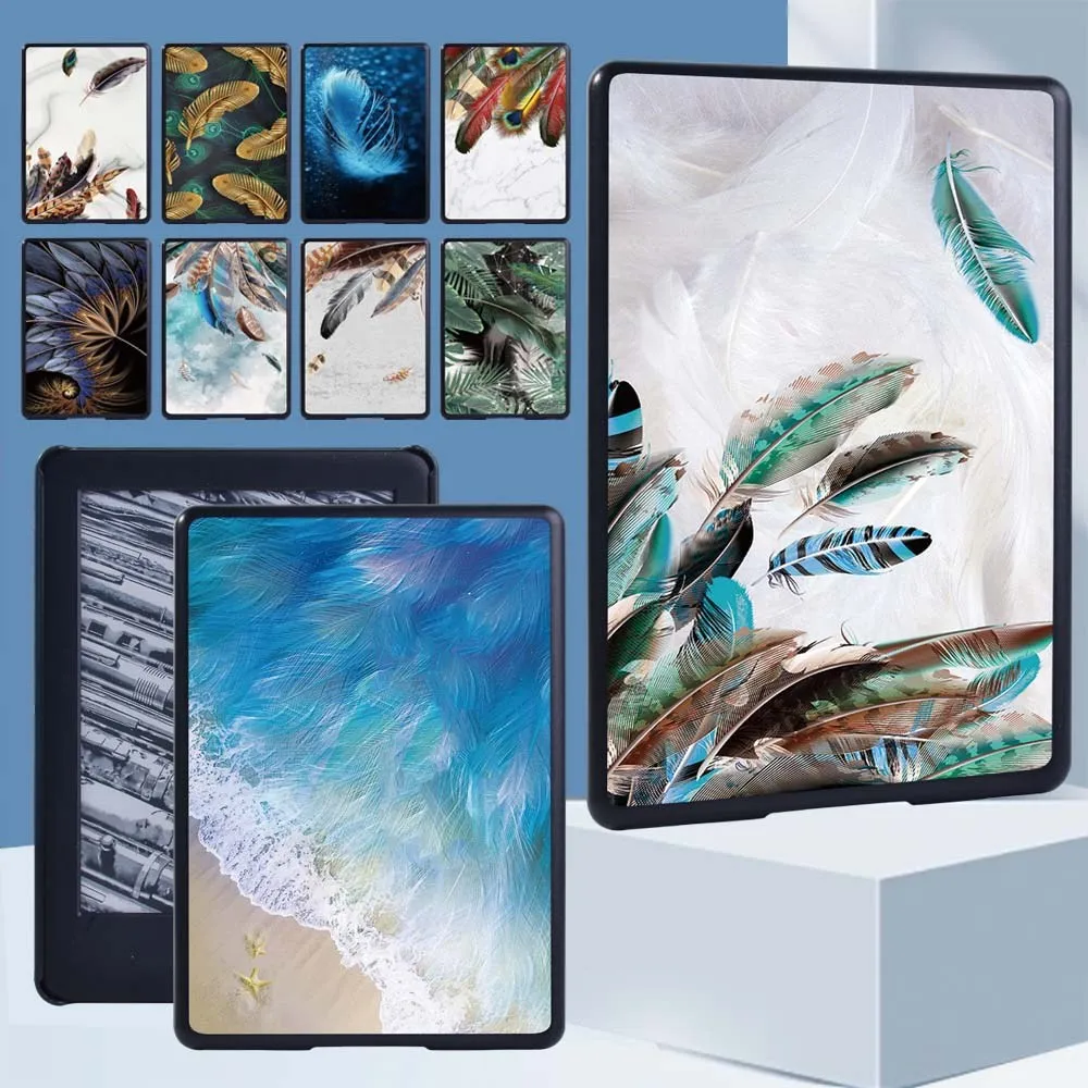 Custodia Rigida Per Tablet Per Paperwhite 4 /Kindle 10Th Gen /Kindle 8Th Gen /Paperwhite 1 2 3 Feather Print Anti-Drop Back Shell