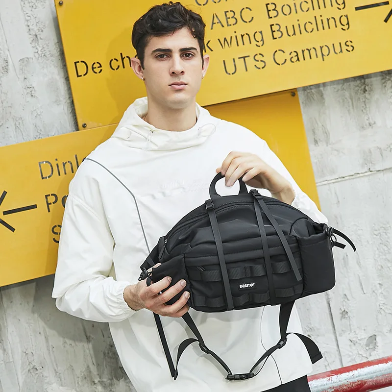 Men's Simple Shoulder Crossbody Bag Large Capacity Chest Bag