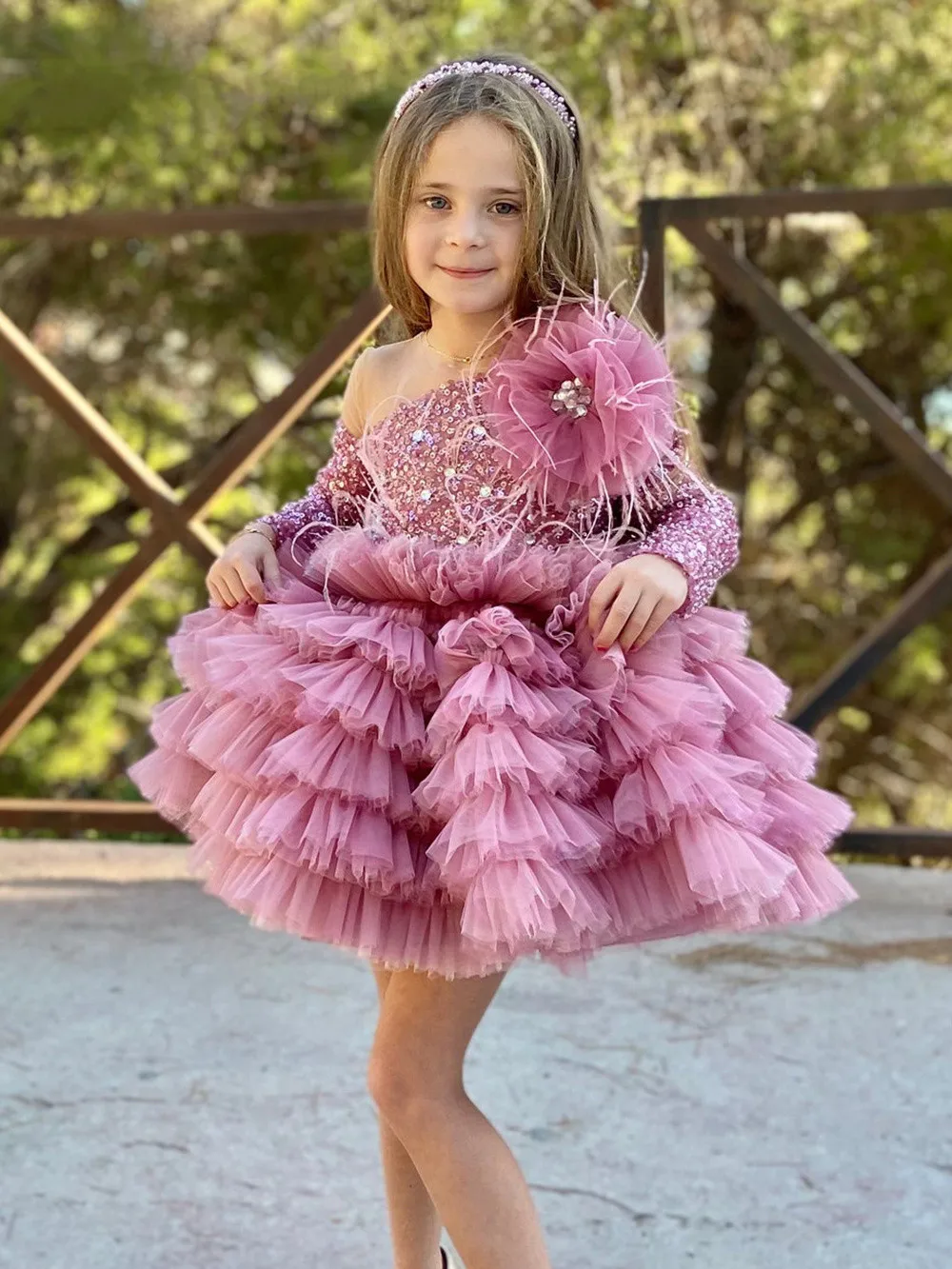 

Glitter Sequin Flower Girl Dress Princess Dress Puffy Sequined Girl Birthday Dresses Christmas Dress Sparkly Kid's Gown