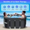 XL Large Oval Ice Bath Tub Athletes 100 Gallons Portable Cold Plunge Tub Recovery Water Therapy Foldable Insulated Durable Easy 3