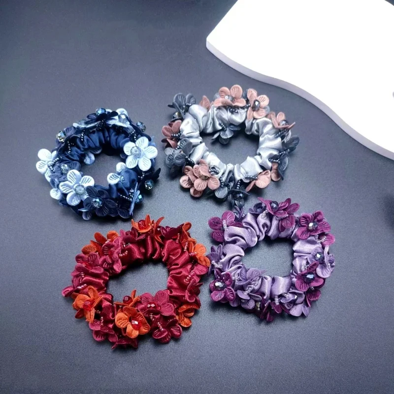 Elegant Korean Fashion Floral Hair Ties - Premium Women's Hair Accessories