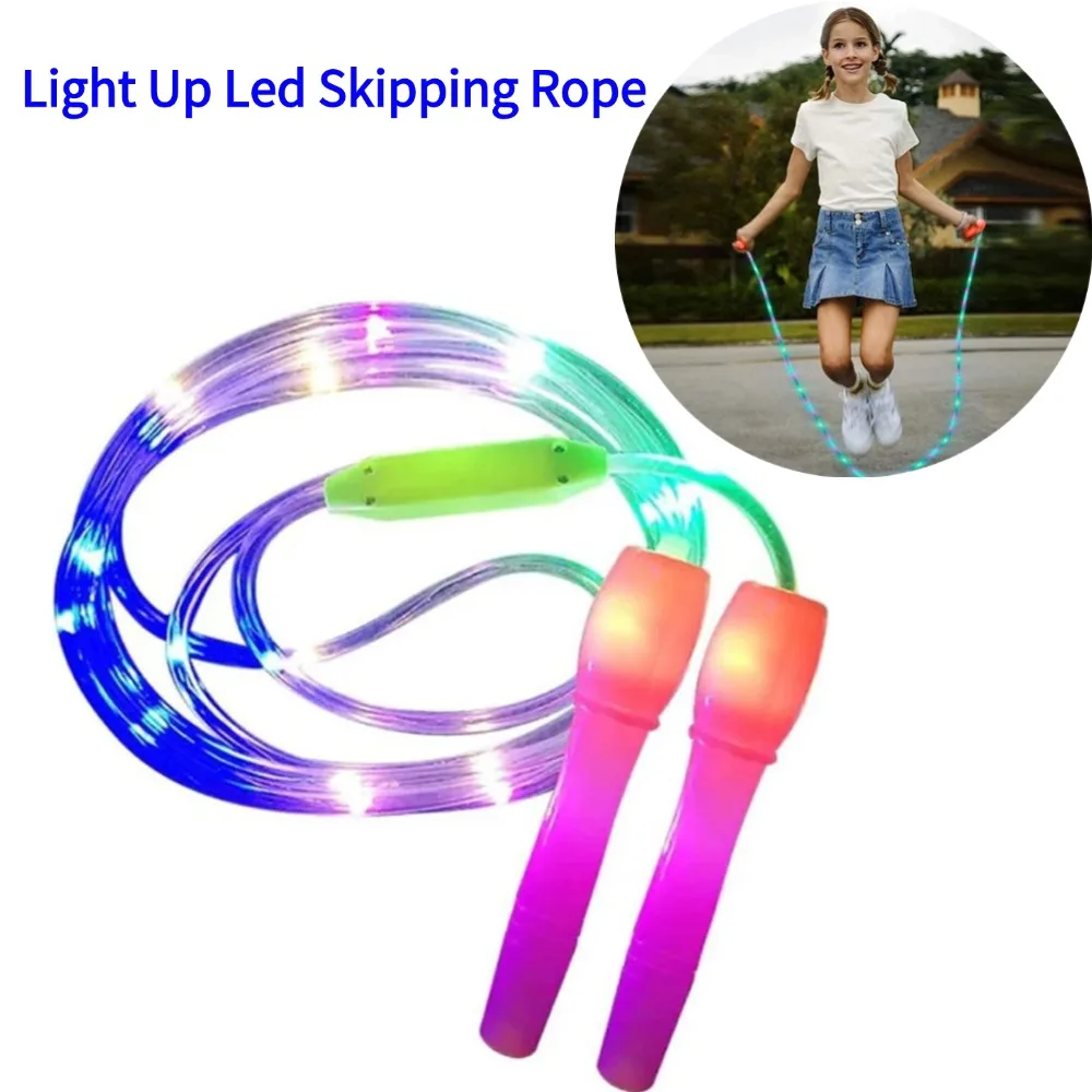 LED Luminous Jump Ropes Skipping Rope Sport Speed Ropes For Kids Night Exercise Fitness Training Light Up Led Skipping Rope
