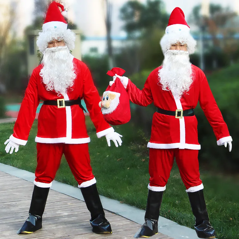

Santa Claus Costume for Adults Men Women Christmas Carnival Cosplay Plus Size Suit adult Fancy Costumes Party full set