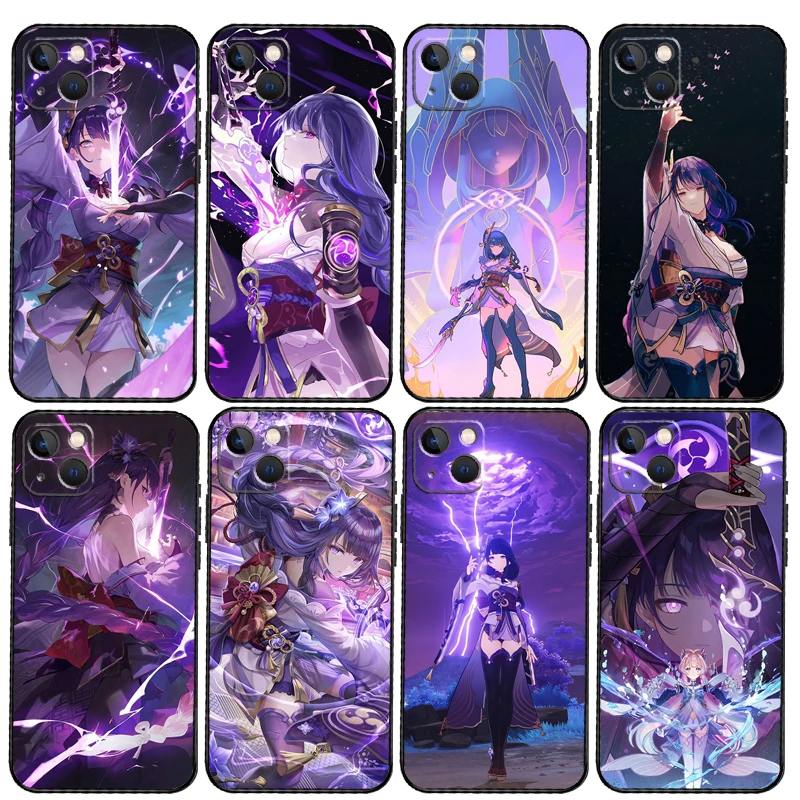 Custodia Per Telefono Raiden Shogun Genshin Impact Per Iphone 11 12 13 14 15 Pro Max Mini 7 8 Plus Se 2020 X Xs Max Xr Cover Posteriore