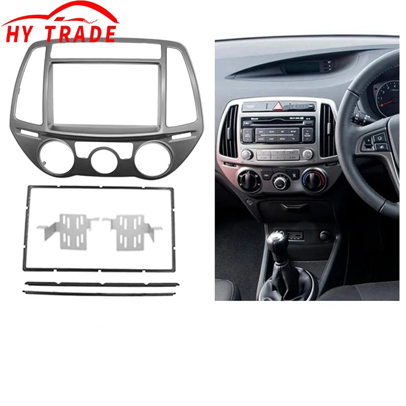 

2Din Car Fascia Radio Panel for HYUNDAI i-20 i20 2012+(Manual Aircon) DVD Dash Fitting Kit Facia Plate Adapter Cover Bezel Frame