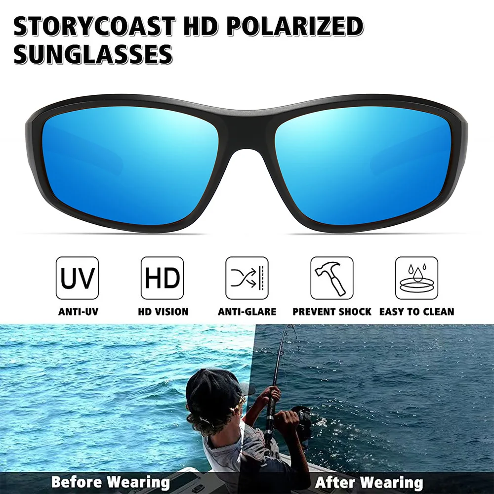 Polarized sunglasses fishing sunglasses Rapala HD Polarized Sunglasses Men and Women Outdoor Sports Fishing Sunglasses UV400 Protective Glasses