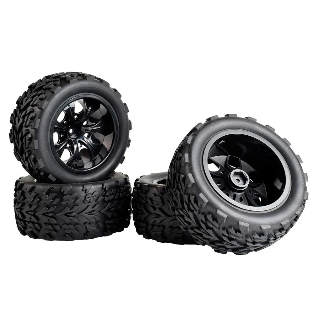 1/10 몬스터 트럭 타이어 휠 버기, RC카 크롤러 Traxxas Scx10 REDCAT HPI HSP용, 120mm, 125mm, 4 개