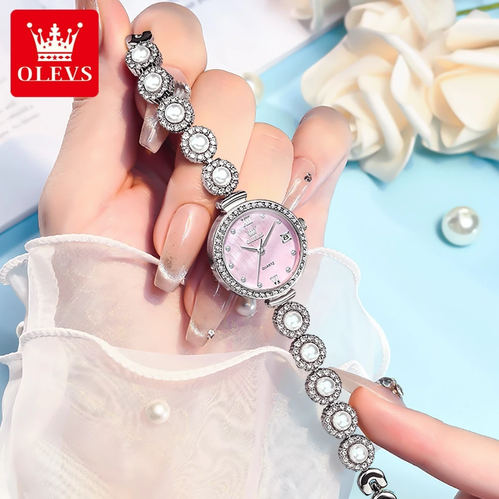 OLEVS 5635 Quartz Watch For Women Fashion Luxury Calendar Elegant Ladies Watches Original Waterproof Woman Bracelet Wristwatches