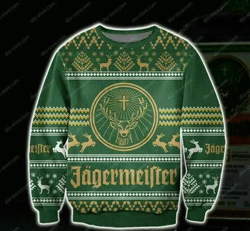 Imported wine Autumn winter New 3D print ugly Christmas men's women's pullovers couple outdoor party casual wear
